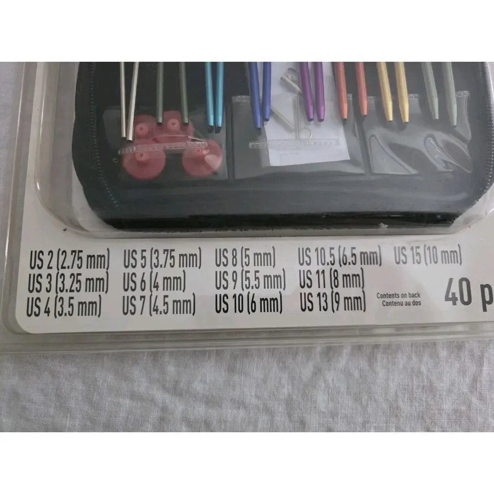 Loops & Threads Interchangeable Knitting Needle 40 pc Set - NEW Rainbow